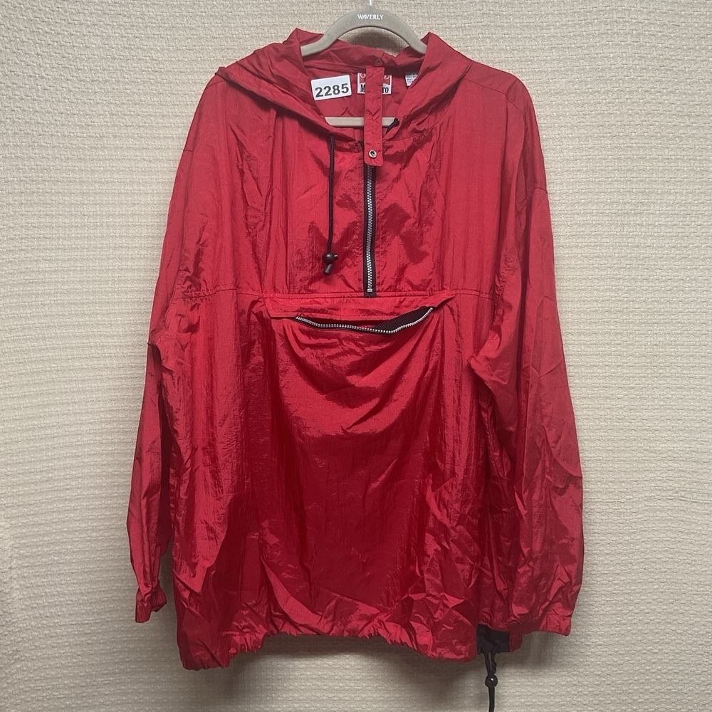VINTAGE 90s MARLBORO Adventure Team 1/4 Zip Packable Anorak Red Jacket Size 2XL